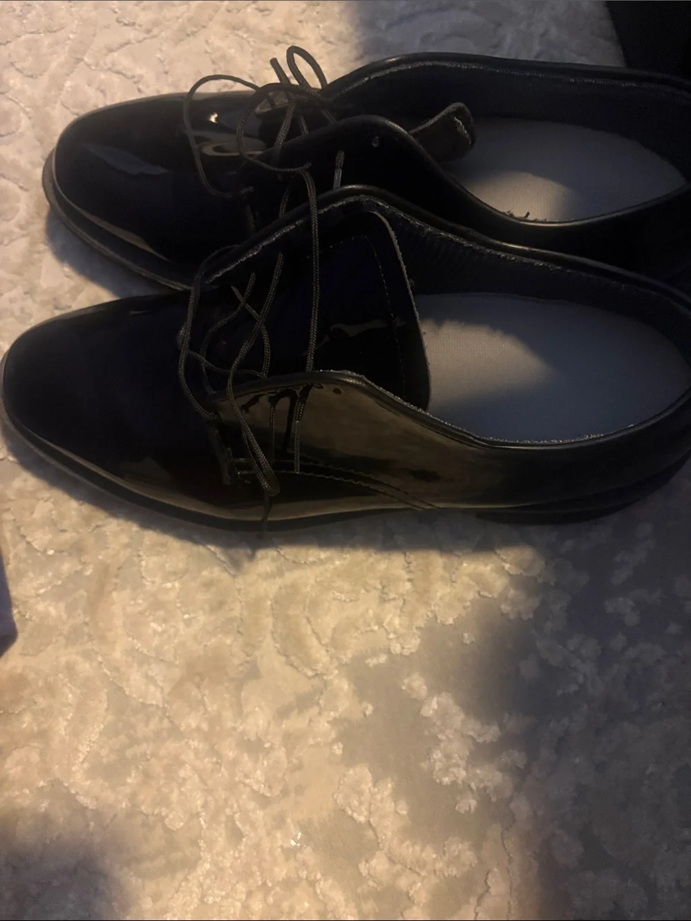 Vibram Men's Black Patent Leather Oxford Shoes